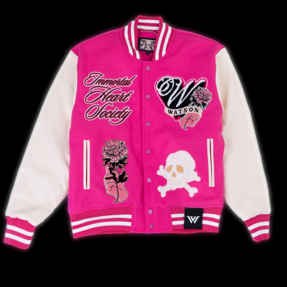 Watson® Immortal Heart Society Embroidered Wool Varsity Letterman Jacket